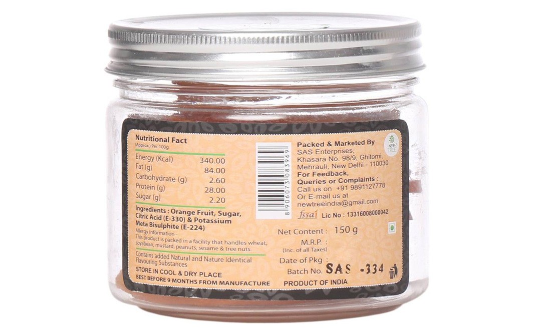 New Tree Fruit Meal Dried Orange Ring   Glass Jar  150 grams